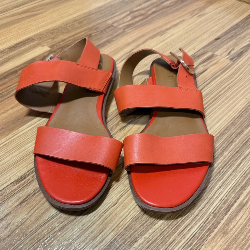 Franco Sarto Women’s Orange Strappy Leather Sandals, Sz 8 1/2
